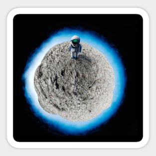 Astronaut on tiny planet Sticker